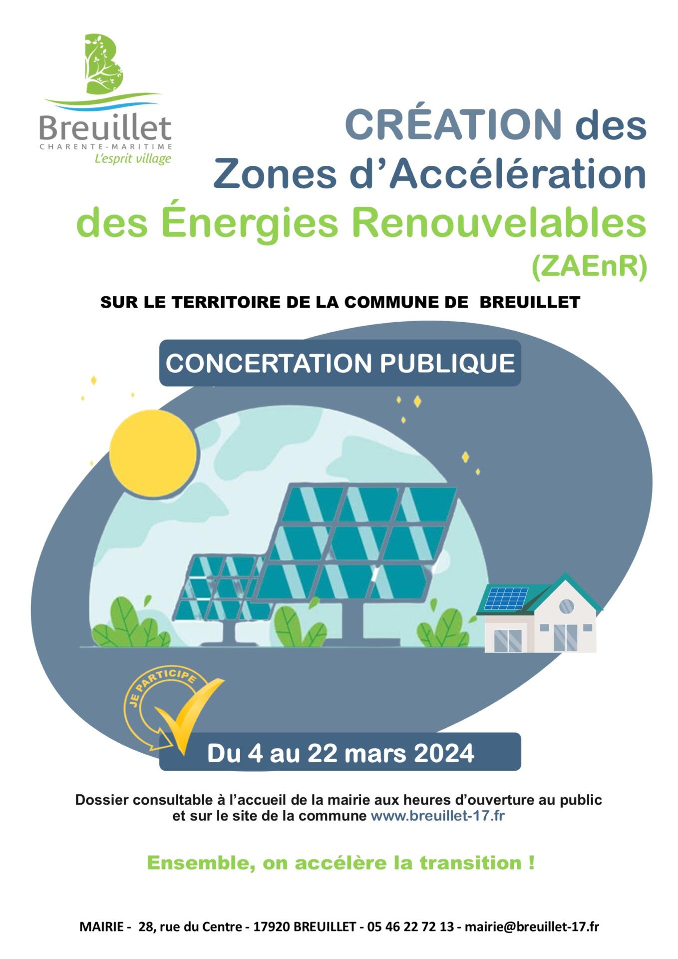 Création de Zones d’Accélération des Énergies Renouvelables (ZAEnR) : concertation publique