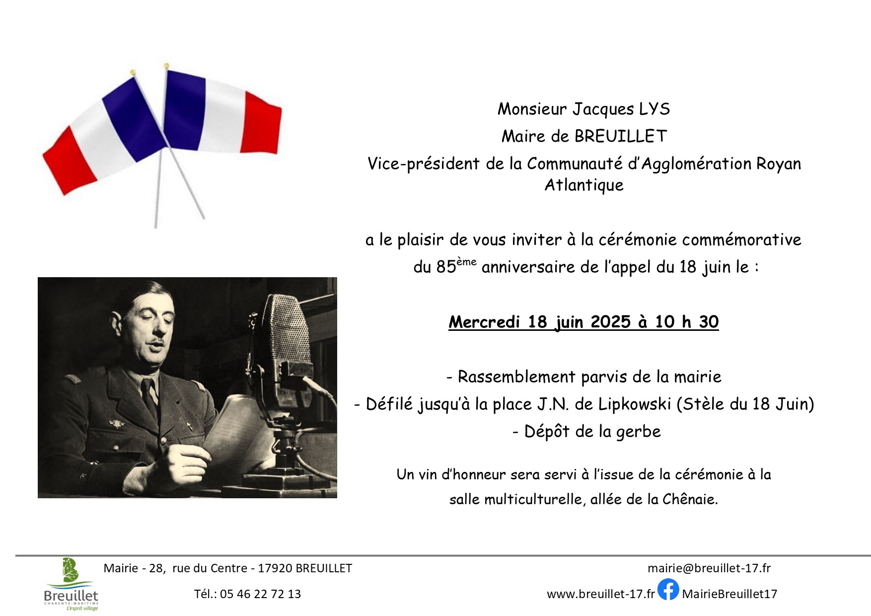 COMMÉMORATION DE L’APPEL DU 18 JUIN