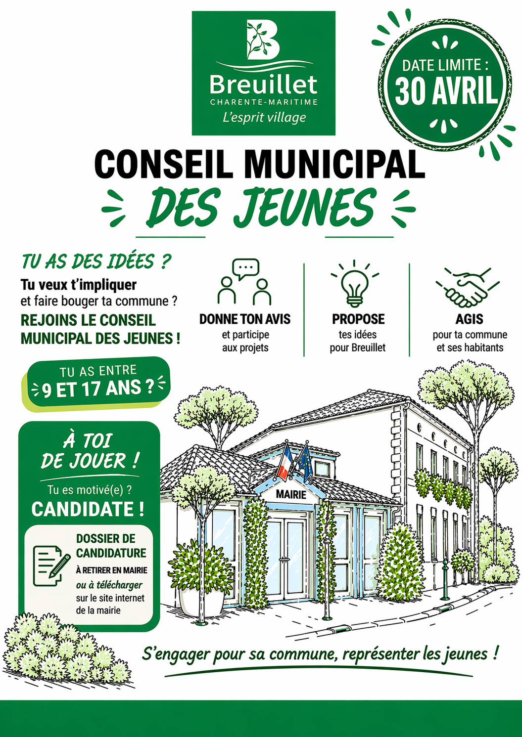 RENOUVELLEMENT DU CONSEIL MUNICIPAL DES JEUNES : appel à candidatures