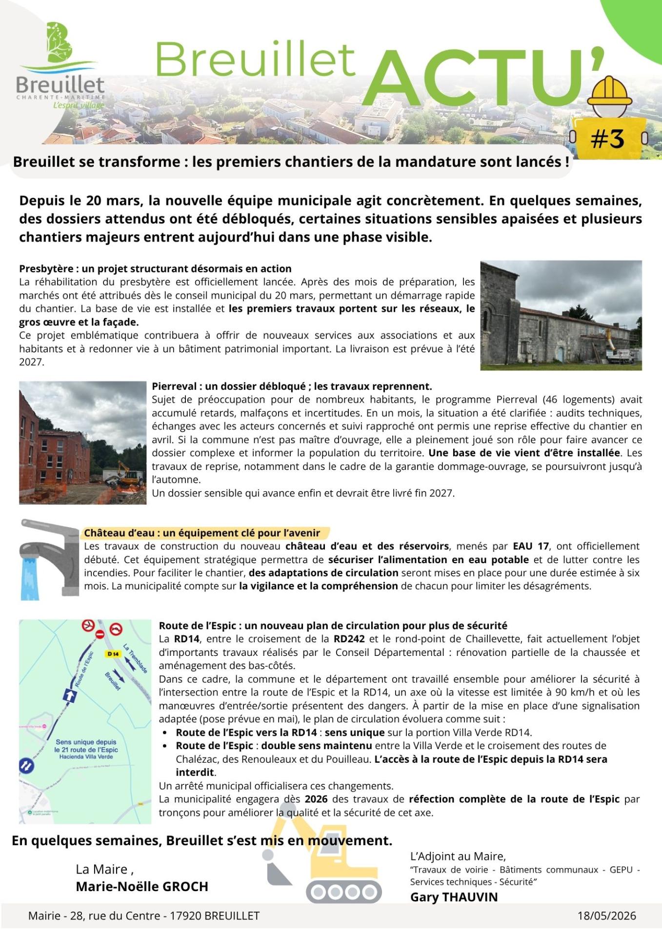 Lettre d&rsquo;information Breuillet ACTU&rsquo;