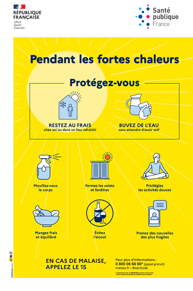 VIGILANCE FORTES CHALEURS : CONSEILS DE COMPORTEMENT